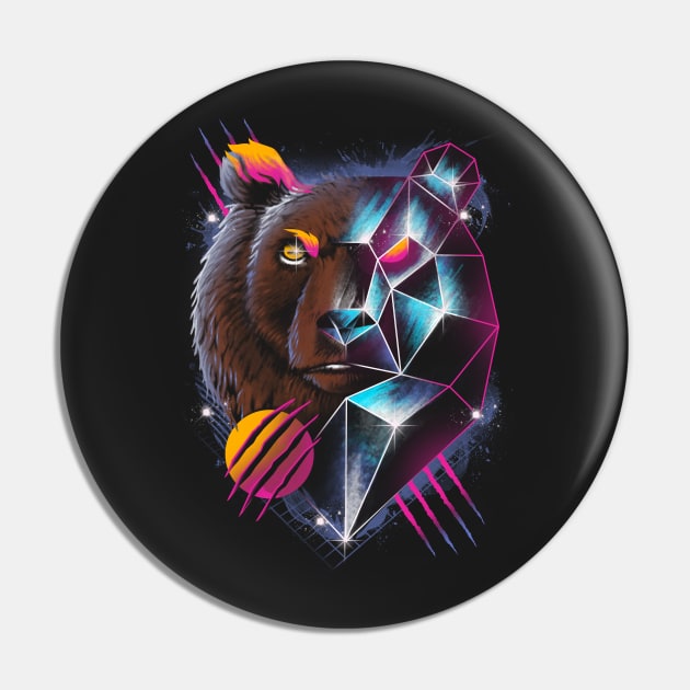 Rad Bear Pin by Vincent Trinidad Art