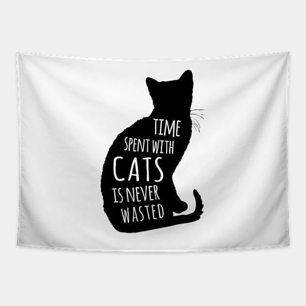 Time Spent With Cats Is Never Waisted Tapestry by Miao Miao Design