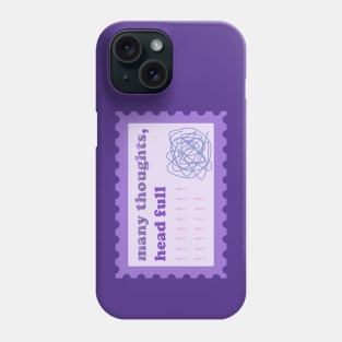 Many Thoughts, Head Full Postage Stamp Phone Case