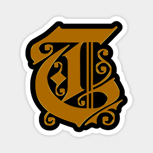 Golden Letter T Magnet