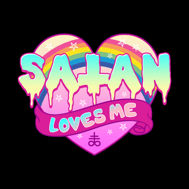 Satan Loves Me I Satanic 666 Occult  design by biNutz