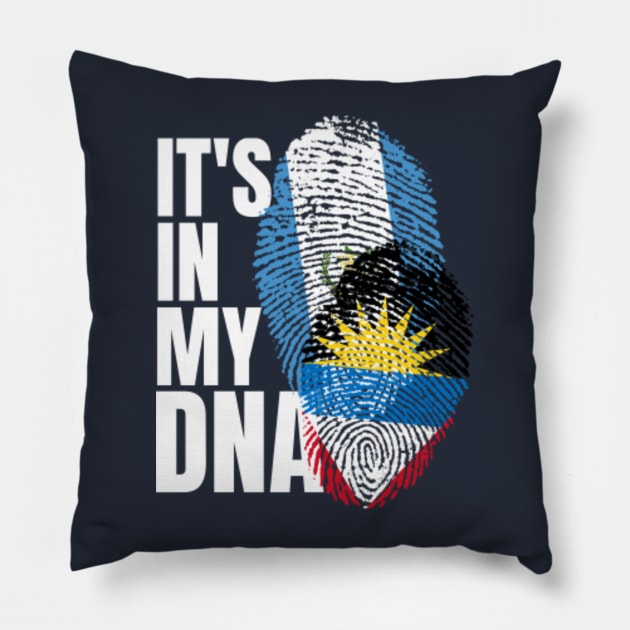 Antigua And Guatemalan DNA Mix Flag Heritage Gift Pillow by Just Rep It!!