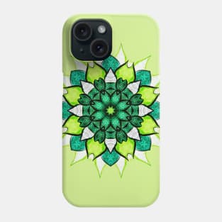 Green Floral Mandala Abstract Flower Botanical Phone Case