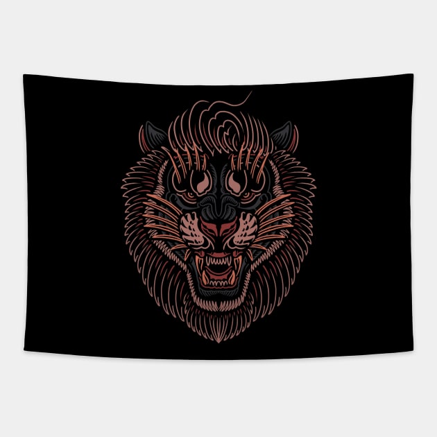 Lion At The Gate Tapestry by TerpeneTom