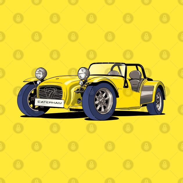 Yellow Caterham Seven by Webazoot