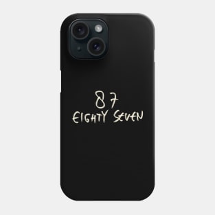 Hand Drawn Letter Number 87 Eighty Seven Phone Case