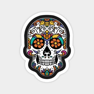 Craneo Dia De Los Muertos. Vintage Sugar Skull with Flowers Dia De Muertos Shirt Magnet