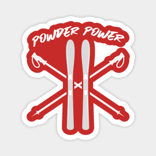 Powder Power, Skier T-shirt, Snowboarding T-Shirt, Winter Hoodie, Ski Design Magnet