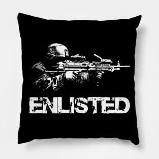 Enlisted Funny Military Machine Gunner Pillow