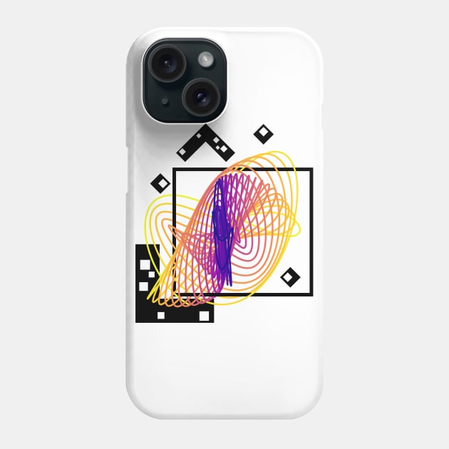 Harmonograph Pendulum Geometry | Plasma MultiVerse Yellow Red Blue Phone Case by aRtVerse