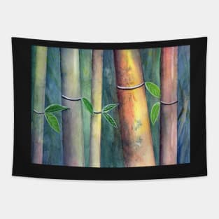 Magical Bamboo Forest Watercolor Art Tapestry