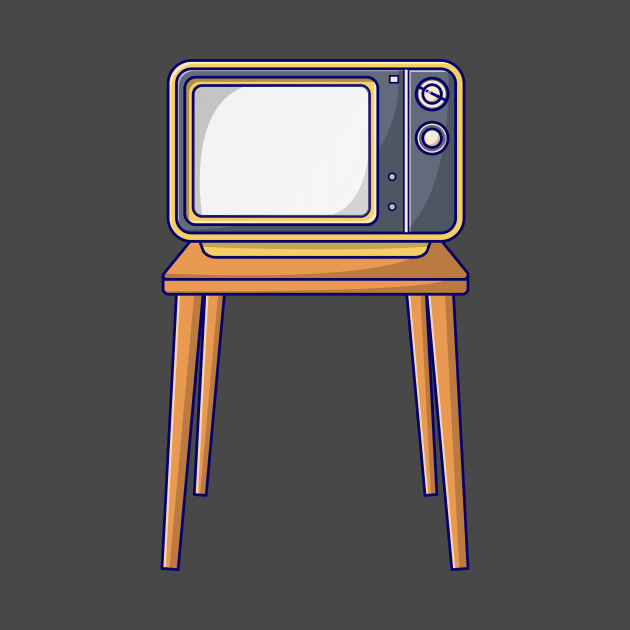 Retro TV on the Table by KH Studio