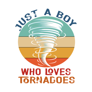 Just A Boy Who Loves Tornadoes, Vintage Sunset Tornadoes lover T-Shirt