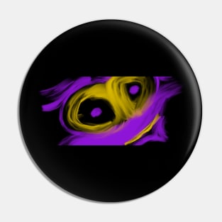 Abstract face yellow purple Pin