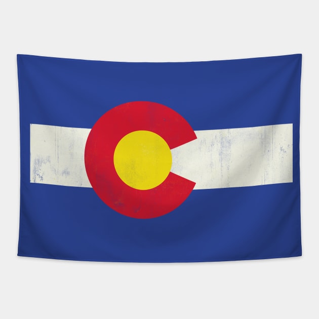 colorado flag vintage Tapestry by inkzella