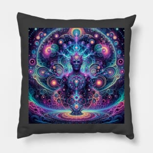 trippy sacred geometry Pillow