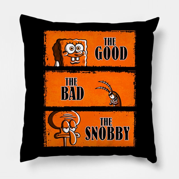 The Good, The Bad & The Snobby Pillow by Barbadifuoco