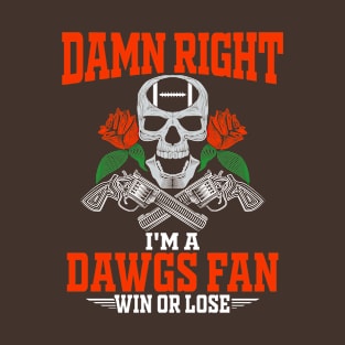 Cleveland Sundays Are For The Dawgs Grunge Skull Fan T-Shirt