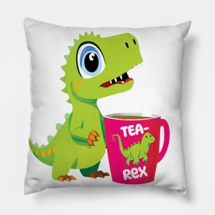 T-Rex with Mug | Tearex Pillow