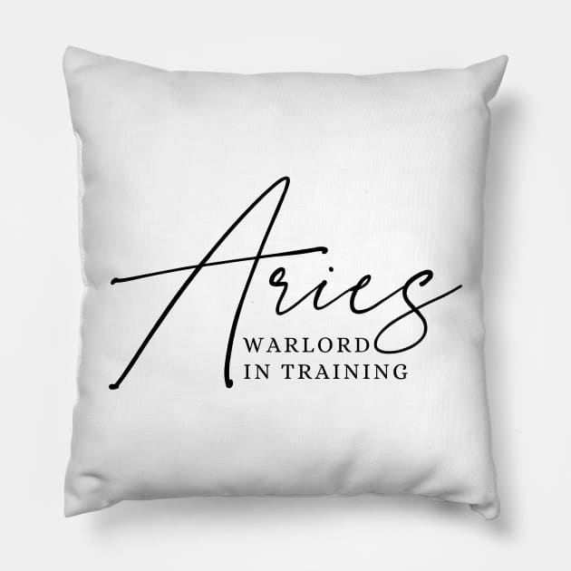 Aries - Warlord In Training Pillow by JT Digital