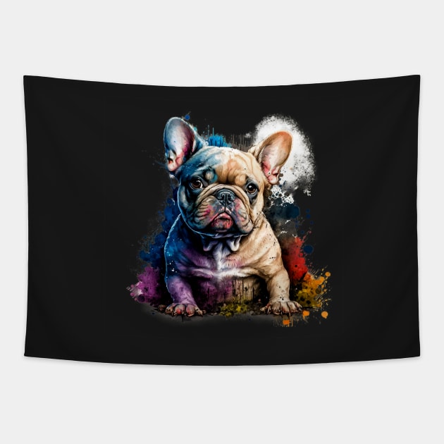 French Bulldog Puppy Frenchy doggy dog Tapestry by Buff Geeks Art