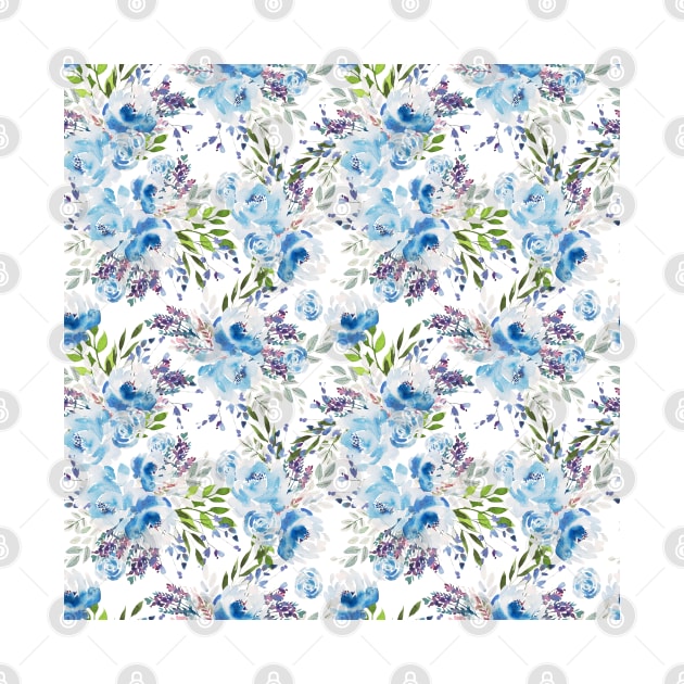 Blue  flowers pattern #11 by GreekTavern