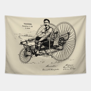 Vintage Velocipede Art 1887 Patent Tapestry