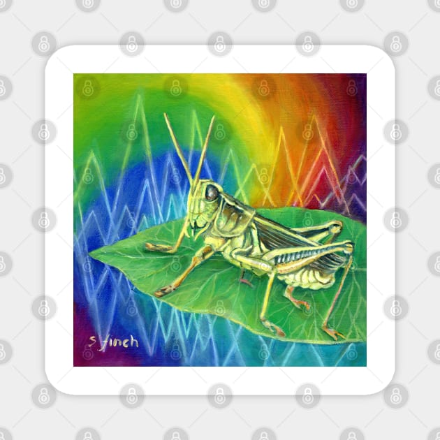Spirit of Grasshopper Magnet by sonia finch