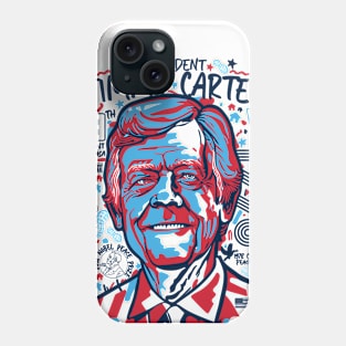 Retro Pop Art Portrait of President Jimmy Carter 1976 // Street Art Jimmy Carter Phone Case