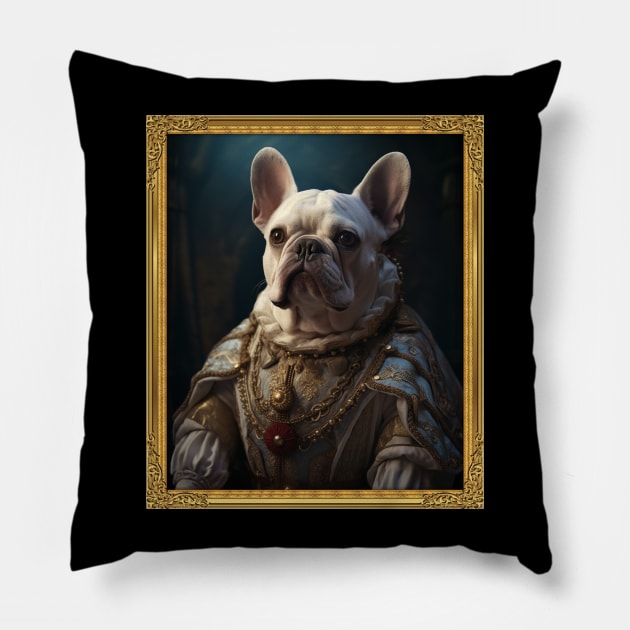 White French Bulldog - Medieval French Prince - Framed Pillow by HUH? Designs