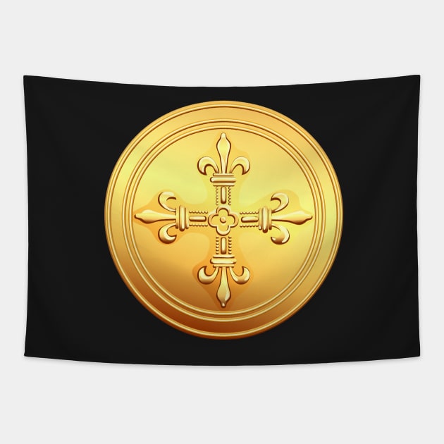 Old French gold coin Tapestry by kavalenkava