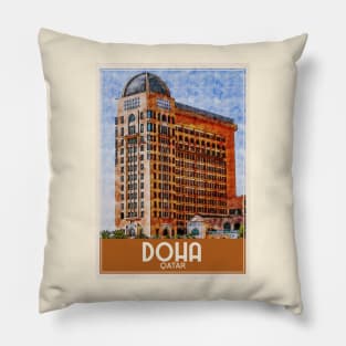 Travel Art Doha Qatar Pillow