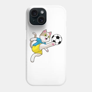 Cat as Soccer player with Soccer ball Phone Case