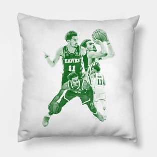 Trae Young - basketball players//green solid Pillow