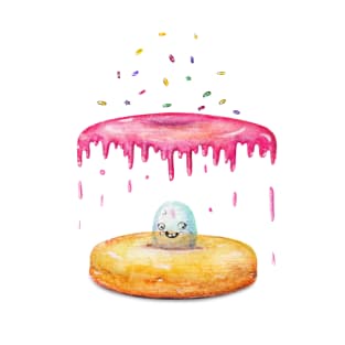 DIVISION cute watercolor donut design by shoosh T-Shirt