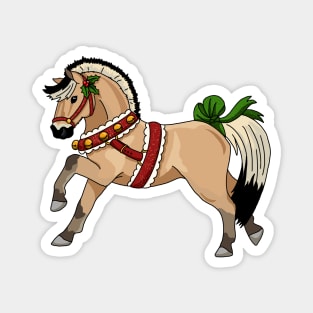 Christmas Fjord horse Magnet