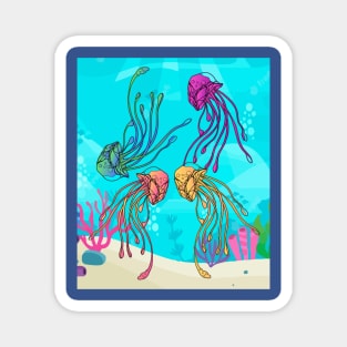 Colorful Luminous Jellyfish Sea Animals Magnet