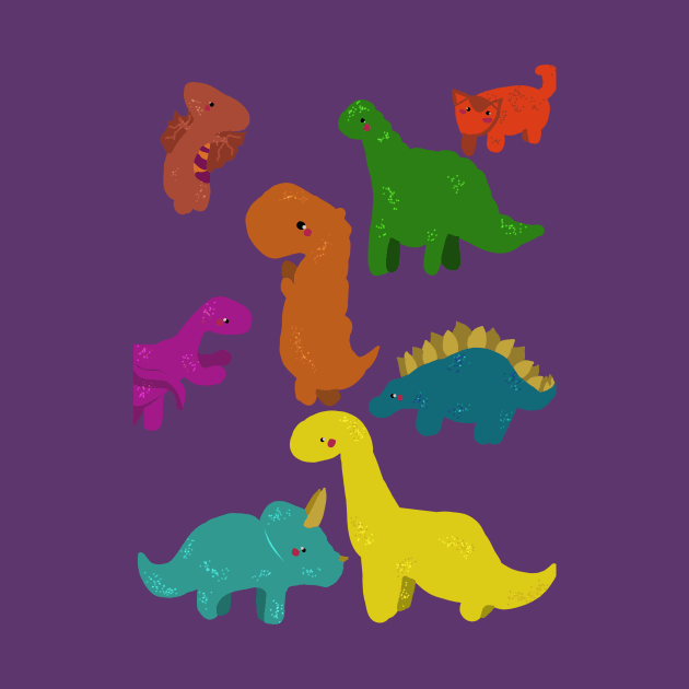 Cute Dino pattern illustration - procreate by Thedisc0panda