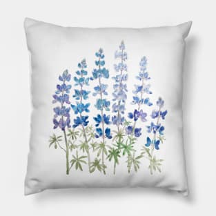 blue and purple lupin flowers Pillow