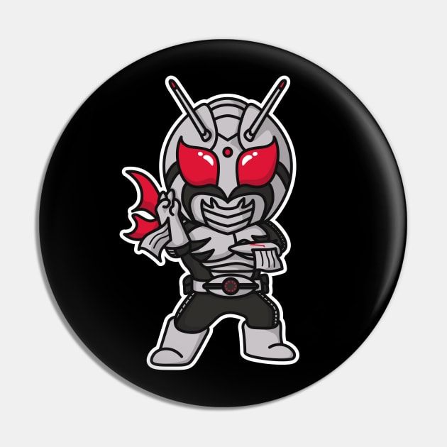 Kamen Rider Super-1 Chibi Style Kawaii Pin by The Toku Verse