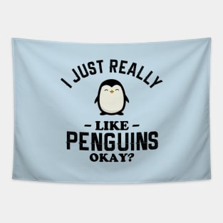 I Just Really Like Penguins Tapestry