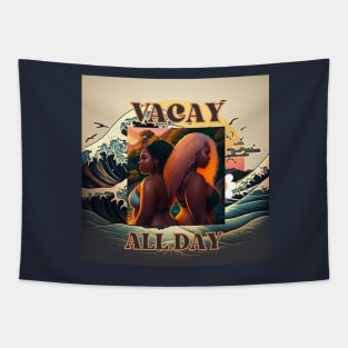 Vintage-Inspired Curvy Wave T-Shirt Tapestry