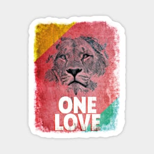 Lion Jamaica One Love Peace Magnet