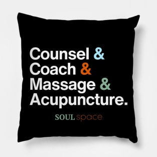 "Counsel & Coach & Massage & Acupuncture." Pillow