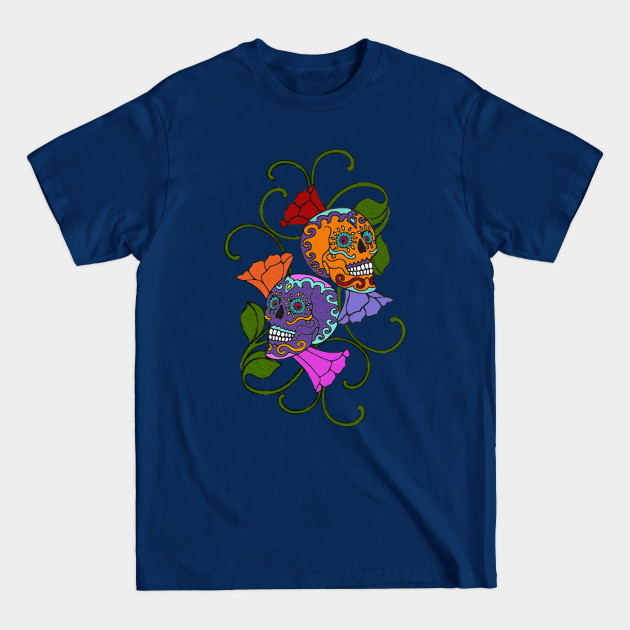 Disover Dia De LOS MUERTOS SKULLs & FLOWERs - Skulls - T-Shirt