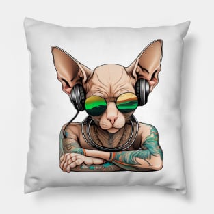 Dj Sphynx Cat Pillow