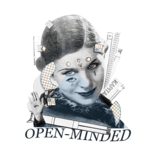 Open-minded. A retro collage design. T-Shirt