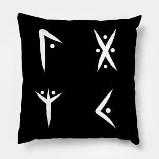 Four Runes in White Pillow