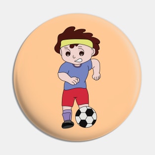 Drawing of a boy playing football Pin
