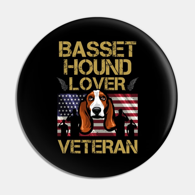Veteran Basset Hound Lover Pin by IPRINT